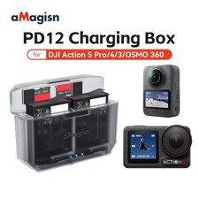aMagisn Charger For DJI OSMO Action 5/4/3/OSMO 360 Battery Charger Accessories