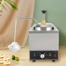 2L Stainless Steel Sauce Warmer with Pump, 650W 110V Adjustable Temperature