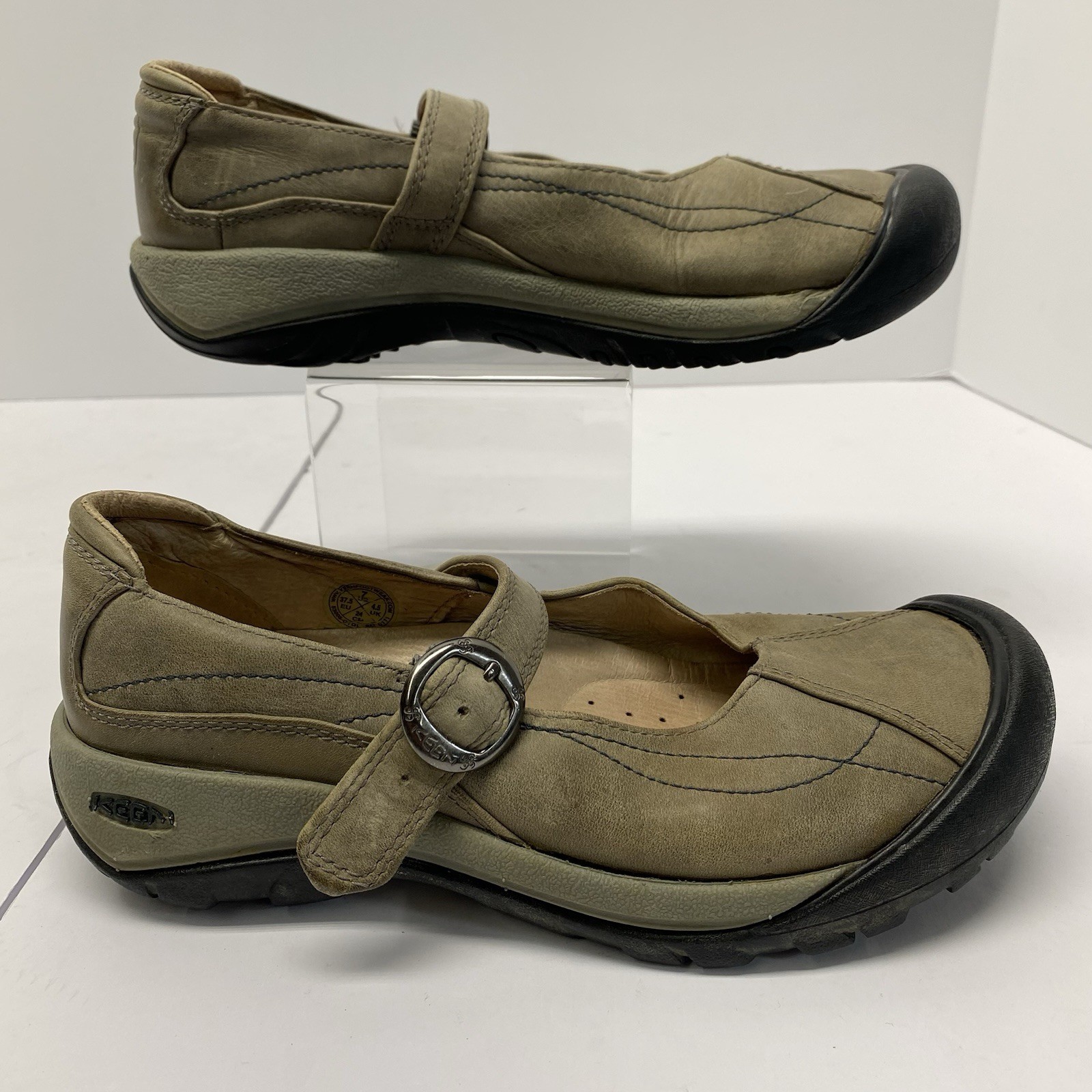 Scarpe Keen Presidio tracolla Mary Jane grigio pelle marrone comode donna taglia 7