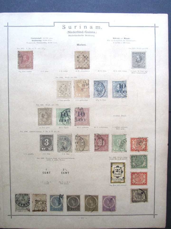 Lotto Suriname da album universale del 1891 - Immagine 2 di 4