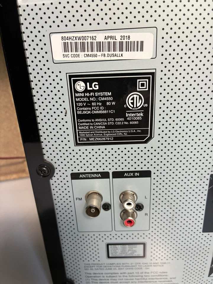 LG CM4550 700W 2.1 Channel Mini Shelf Bluetooth Stereo w/ Subwoofer, CD FM Radio - Image 4 of 4