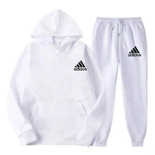 New 2025 Autumn_winter Men's Hooded Sweatshirt + Jogging Pants Two-piece Outdoor