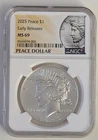 2025 PEACE SILVER DOLLAR FIRST RELEASES NGC MS69 SKU 8666694-006