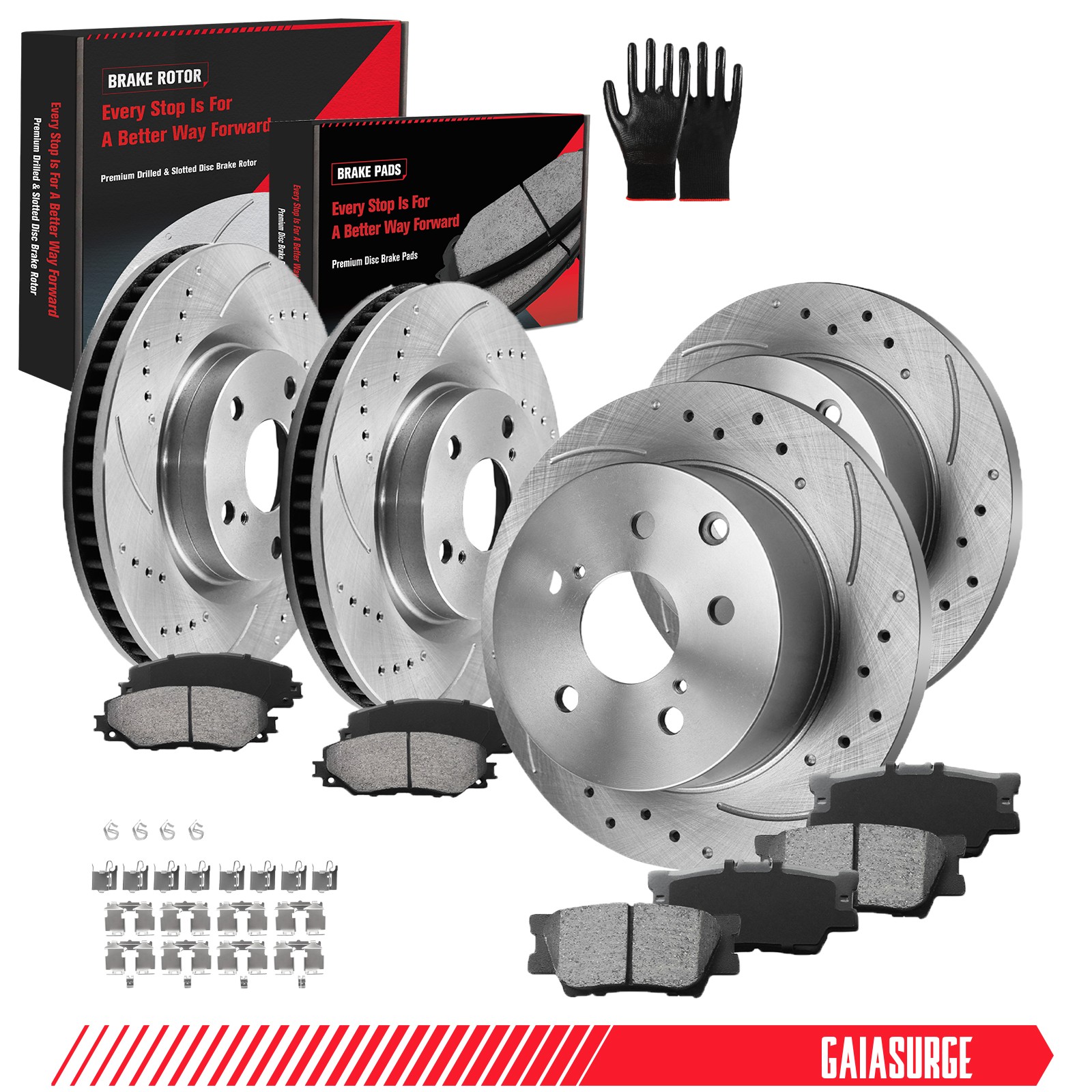 For 2006 - 2018 Toyota Rav4 Front & Rear Brake Rotors + Ceramic Brake Pads Kit