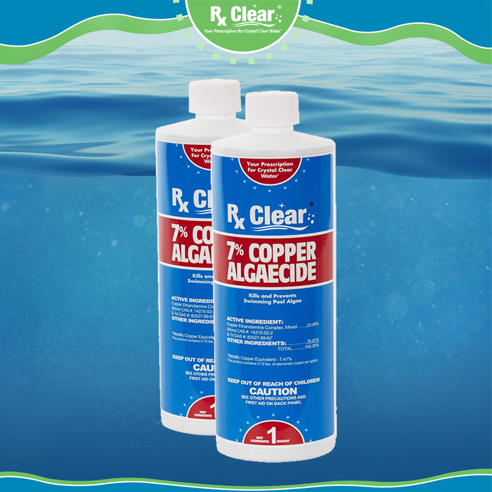 Rx Clear Swimming Pool 7% Copper Algaecide Chemical - 32 oz - (Choose ...