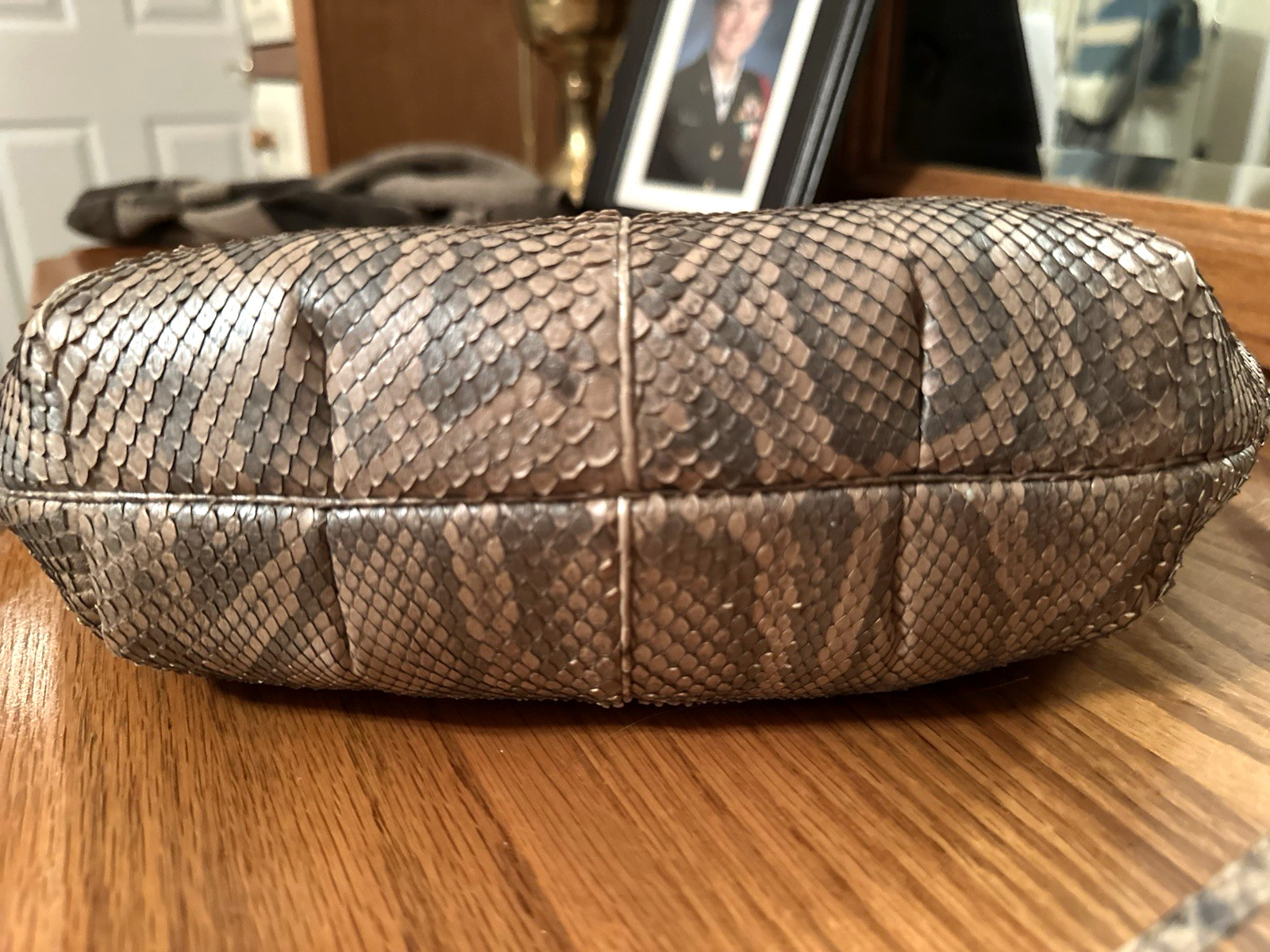 Judith Leiber Vintage Natural Python Snakeskin, S… - image 3