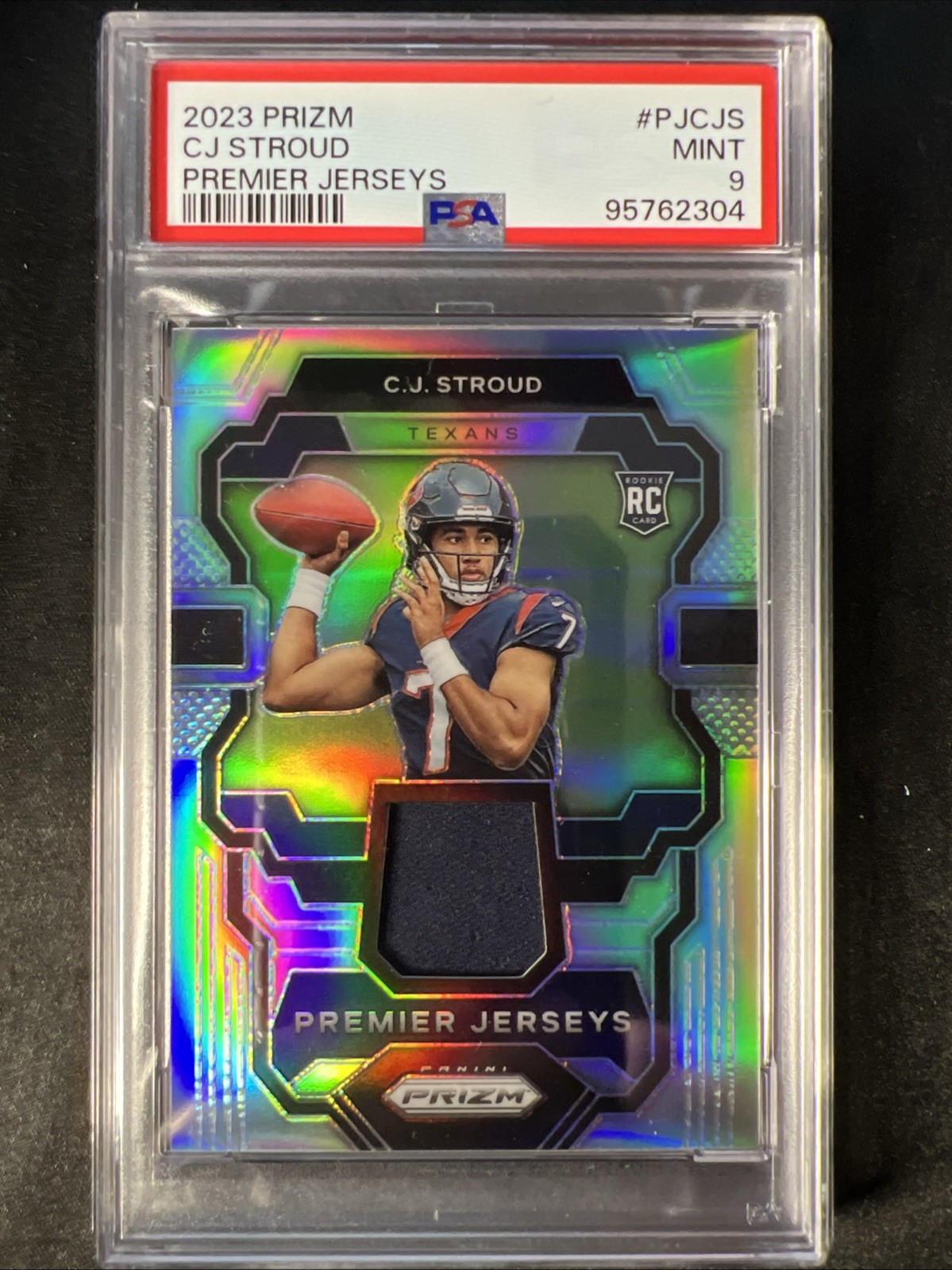 2023 Panini Prizm Premier Jerseys C.J. Stroud RC PSA 9 Mint Houston Texans view 1