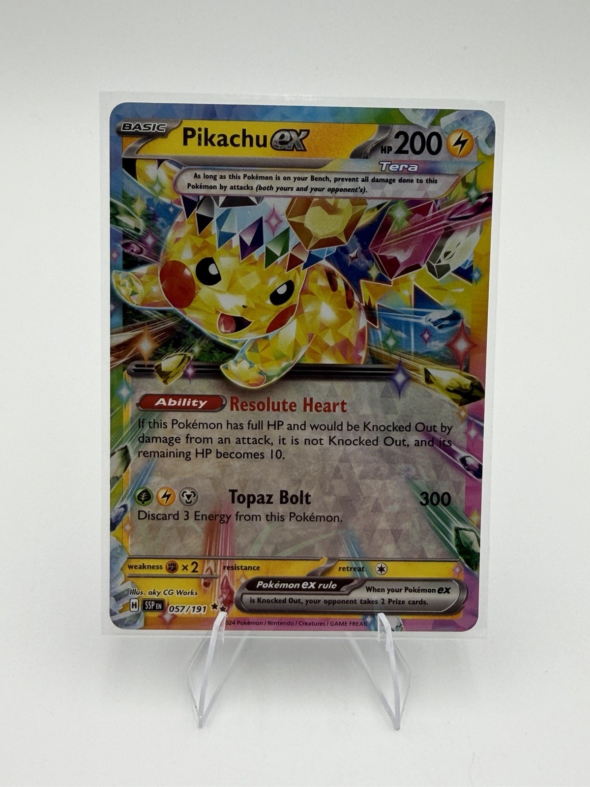 Pikachu ex 057/191 Double Rare Surging Sparks Pokemon Near Mint