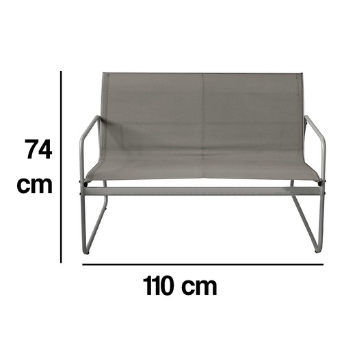 Set Salotto da Giardino con 2 Sedie Divano e Tavolino per Patio Esterno Grigio - Foto 2 di 5