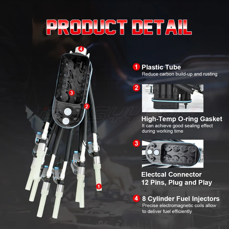 Inyector de combustible Spider multipuerto para 96-00 Chevrolet P30 V8 5,7 L FJ504 17113274 Foto 2 de 4