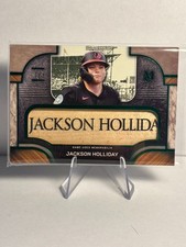 Jackson Holliday 2025 Topps Museum Collection 1/1 Jumbo Lumber Bat Nameplate