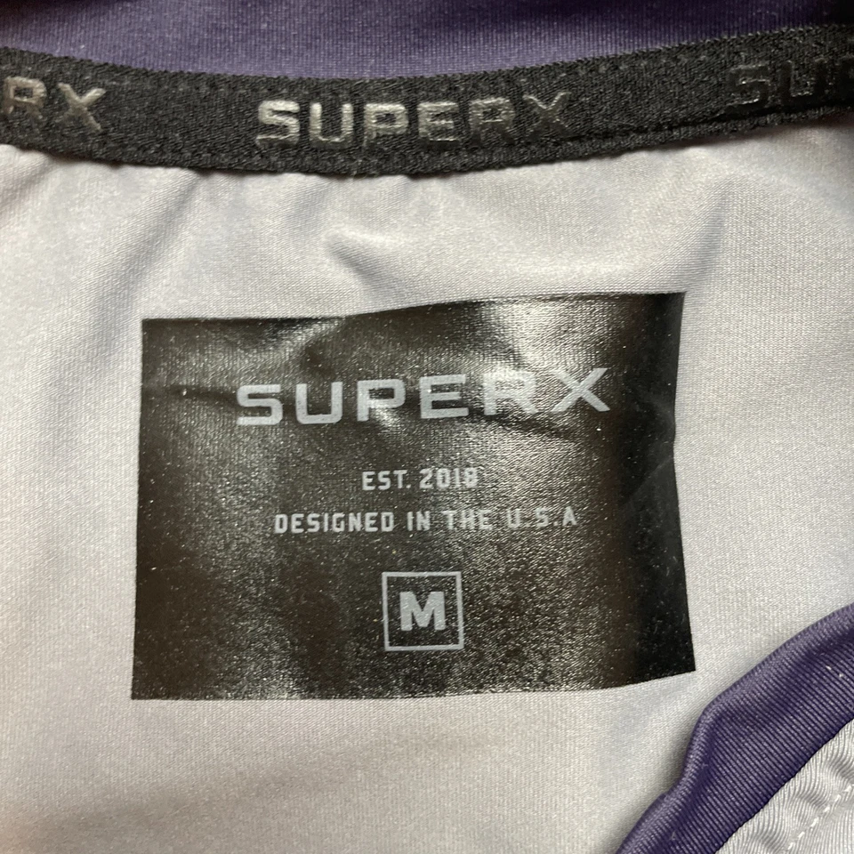 SUPERX Shirt Mens M Green Gray Long Sleeve Pockets Gym Superhero Athletic Active - Image 3 of 4