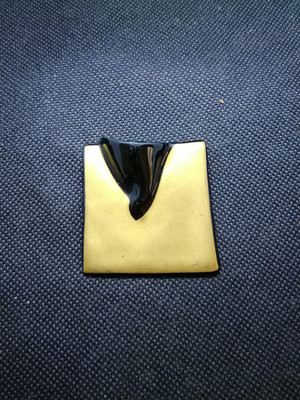 Rosenthal 90er Porzellan Brosche Medaillon Platte schwarz gold J.v. Loon 4,5cm