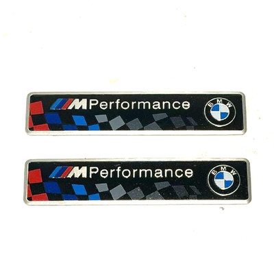 2 Pcs Aluminum Emblem Sticker for M Performance BMW