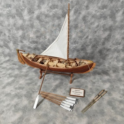 Artesania Latina Morgan 1841 Whaleboat 1:25 Wood Model Stand Oars Gear 12in Sail