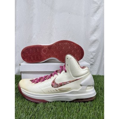 Nike KD 5 Aunt Pearl White Pink Metallic Basketball Shoes 598601-100 Mens 14