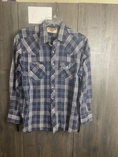 Vintage Authentic Western YOUNGBLOODS Shirt Plaid Cowboy Pearl Snap Mens XL