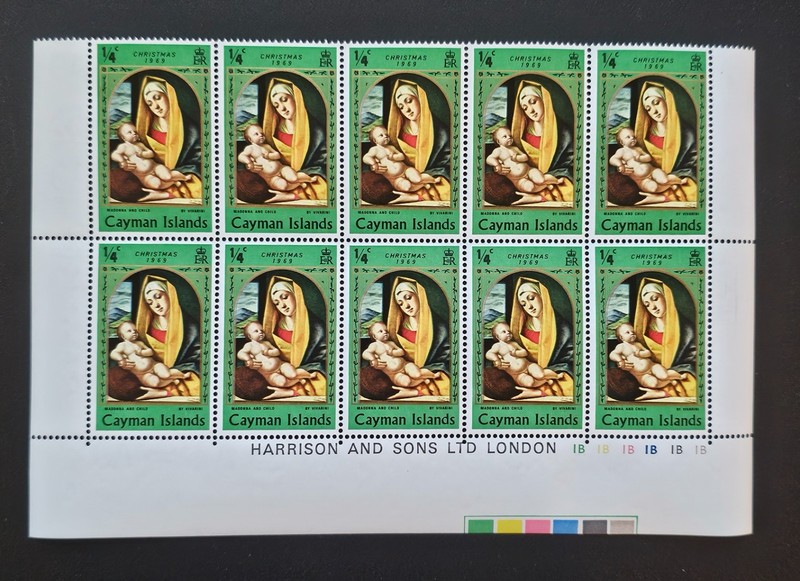 Cayman Islands 1969 Christmas ¼c Sc 243. SG 255 Green Harrison & Sons BK 10 MNH