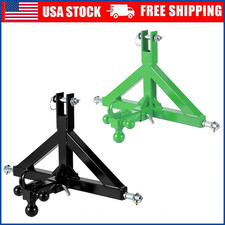 3-Point Quick Hitch Ball Hitch with 2" Receiver & Towing Hook for Cat 1 Tractors