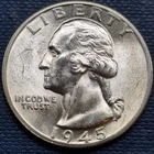 1945 D Washington Quarter 25c Silver BU UNC GEM Brilliant Uncirculated #97168