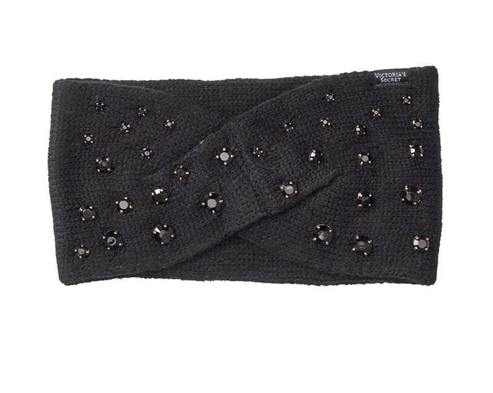 维多利亚的秘密手套,暖耳,头带豪华宝石帽套装。 黑色 — 第 3/3 张图片