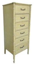 Henry Link Bali Hai Faux Bamboo Lingerie Chest 6 Drawer Green Tallboy 54.5"VTG