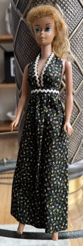 Vintage Fashion Doll Barbie Clone Halter Dress Handmade
