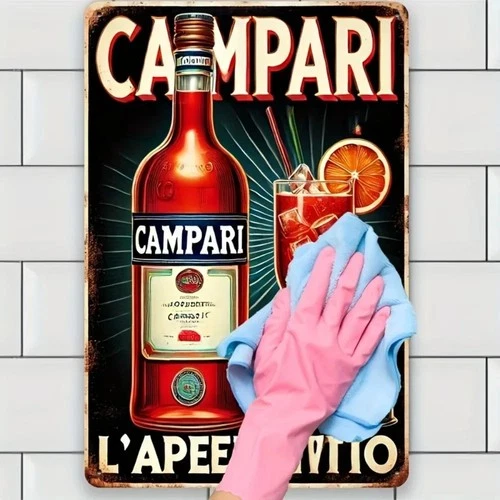 Aperitif Gift Nostalgia Retro Campari Tin Metal Signs Home Décor Vintage Bar Kit