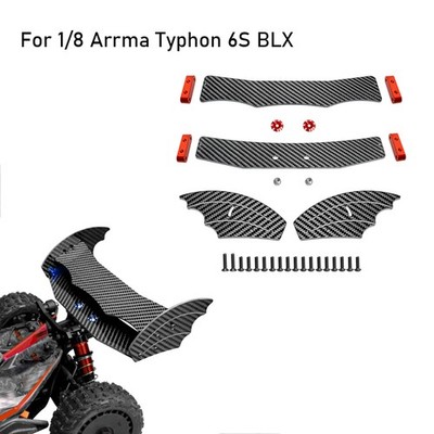 Carbon Fiber Tail Rear Wing For 1/8 Arrma Typhon 6S BLX RC Car Rear Spoiler Part