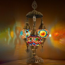 Rainbow Combination 3-Glass Mosaic Table Lamp...
