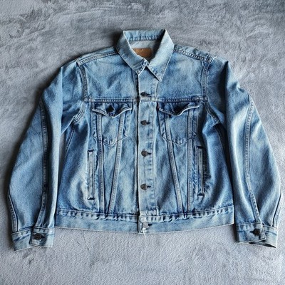 Vintage 1970s USA Made Levis Denim Jean Trucker Jacket Type 3 WPL423 Mens Large
