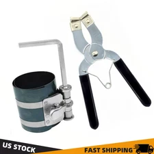 Piston Install Tool with Wrench Piston Ring Compressor 2-1/8" to 7" Professional