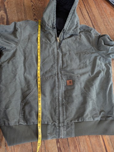 Giacca uomo vintage Y2k Carhartt J130 Active taglia 2XLT alta verde militare full zip - Foto 4 di 13