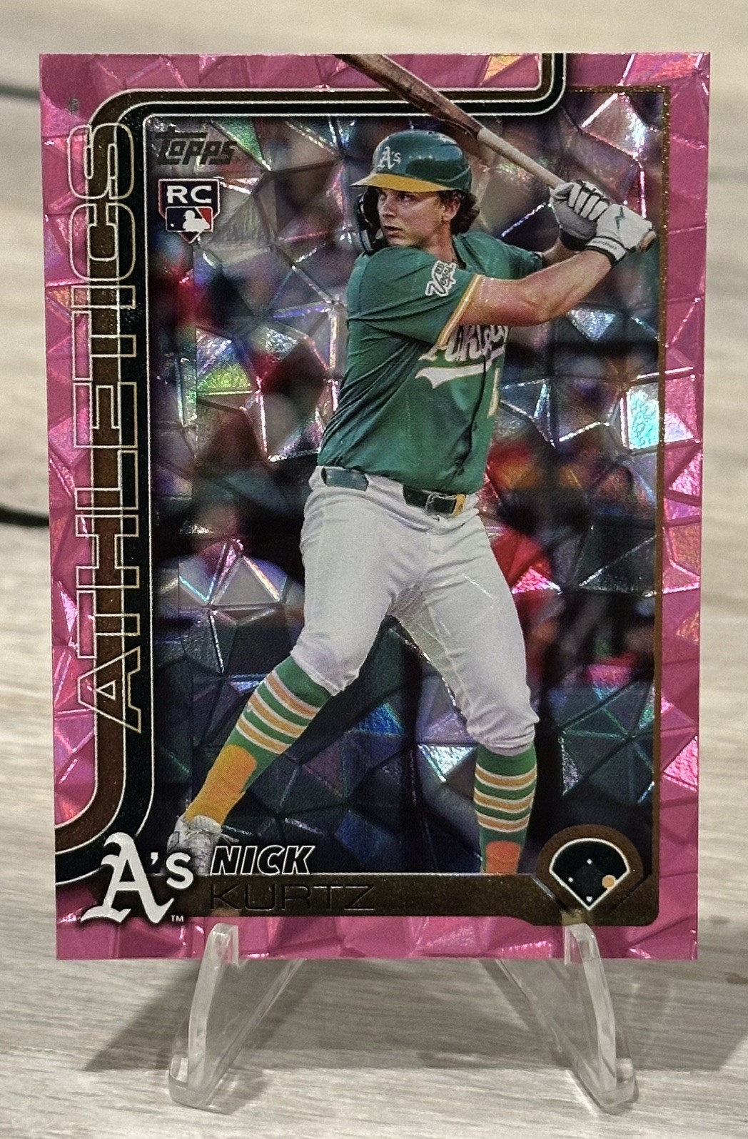 2025 Topps Update Nick Kurtz Rookie RC Pink Diamante Parallel Athletics US201