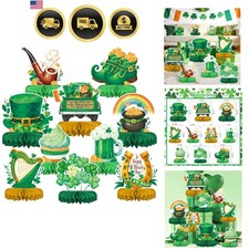 St Patrick's Day Decorations Set - St Patricks Day Honeycomb Centerpieces  S...