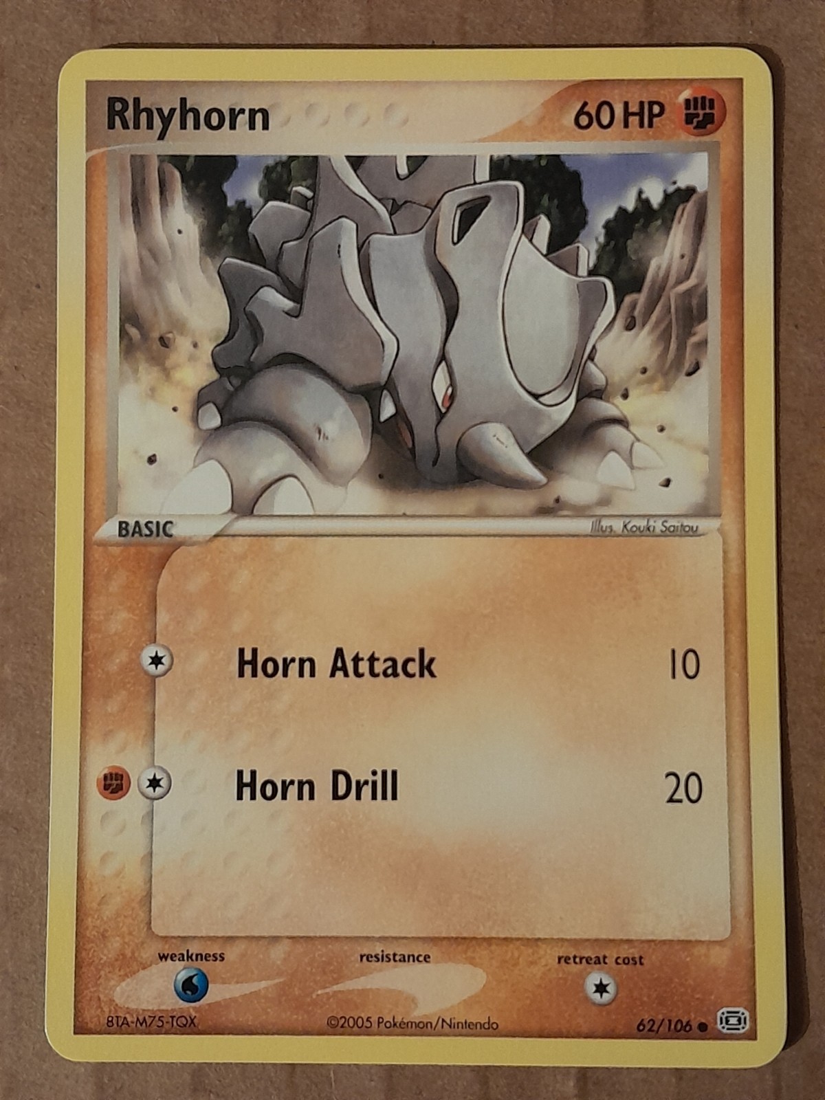 Pokemon Rhyhorn 62/106 ex Emerald NM-MINT See Pictures