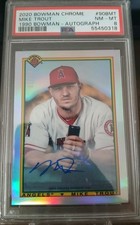2020 Bowman Chrome Mike Trout 1990 Bowman #90B-MT Auto 07/30 PSA 8 Angels