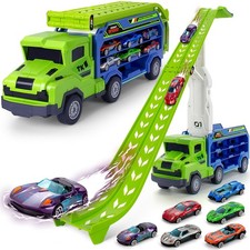 Truck Toys Car for 3, 4, 5, 6 Years Old Boys, Carrier Race Truck Toys, Foldable