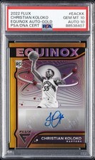 2022 PANINI FLUX EQUINOX GOLD #EACKK CHRISTIAN KOLOKO ROOKIE 9/10 PSA 10 AUTO 10