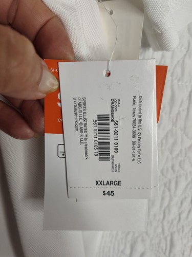 Nuevo con etiquetas Polo Sports Illustrated Para Hombres Naranja Y Blanco 2XL Absorbe Humedad - Imagen 4 de 10