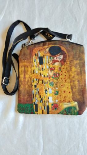 Gustav Klimt "The Kiss" Fabric Crossbody Bag NWT Smile Co. Vienna Austria - Picture 1 of 5