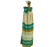 Anthropologie Tiny Women XXS Dress Twist Halter Maxi Green Yellow Floral NEW NWT