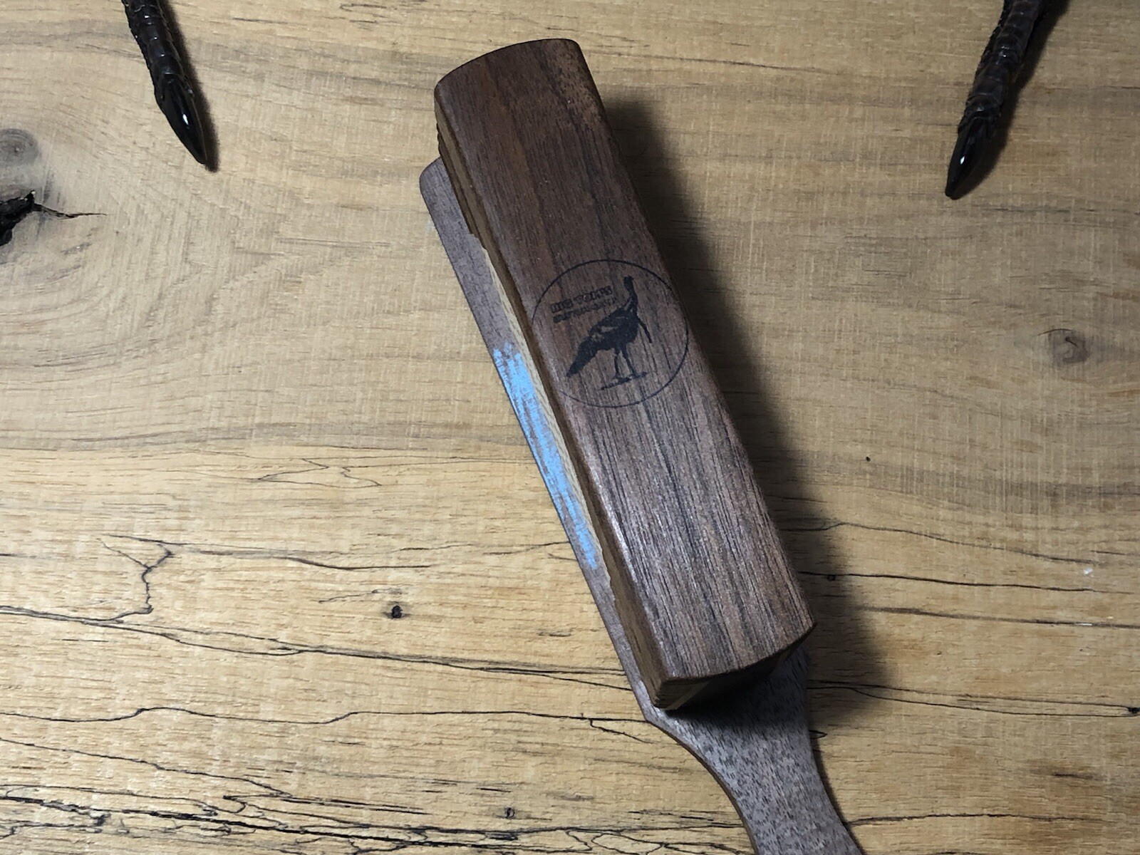 Big Tom’s Custom Calls Half Moon Sycamore Box Turkey Call Sweet And Raspy.