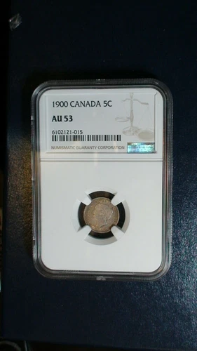 1900 Canada Five Cents NGC AU53 CIRCULATED SILVER 5C Coin BUY IT NOW!