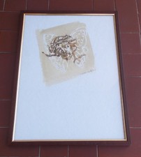 Quadro tecnica mista GIACOMO SOFFIANTINO Ecce homo su farfalla 30X40 Gesù