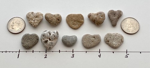💕10 natürlich herzförmige Strandsteine 0,5-0,75 Zoll Love Rocks Kiesel Kunst Handwerk #V2C - Bild 6 von 14