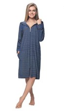 DOROTA FR-104 Damen Bademantel mit Reißverschluss, Kapuze & Taschen, made in EU