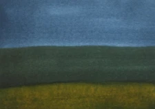 MUTED BLUE SKY LANDSCAPE ACEO Pen Ink Painting 3.5x2.5 Julia Garcia Art NEW