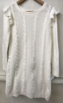 carters cable knit sweater dress Carter's Girls Cable Knit Sweater Dress Size 14 Cream White NWT