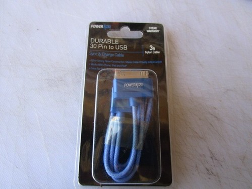 Powerxcel Durable 30 Pin to USB Sync & Charge Cable 3 ft Nylon FREE SHIPPING